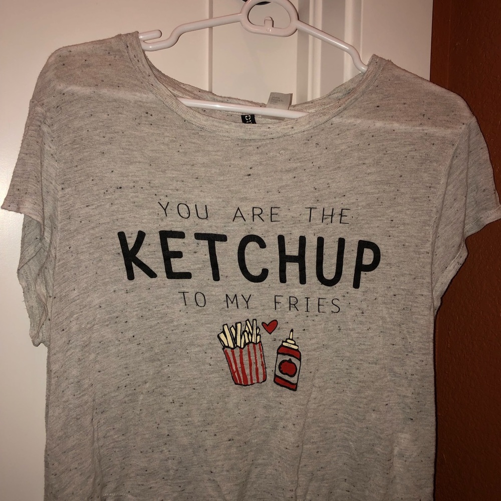 “YOU ARE THE KETCHUP TO MY FRIES” GRAPHIC CROP TOP